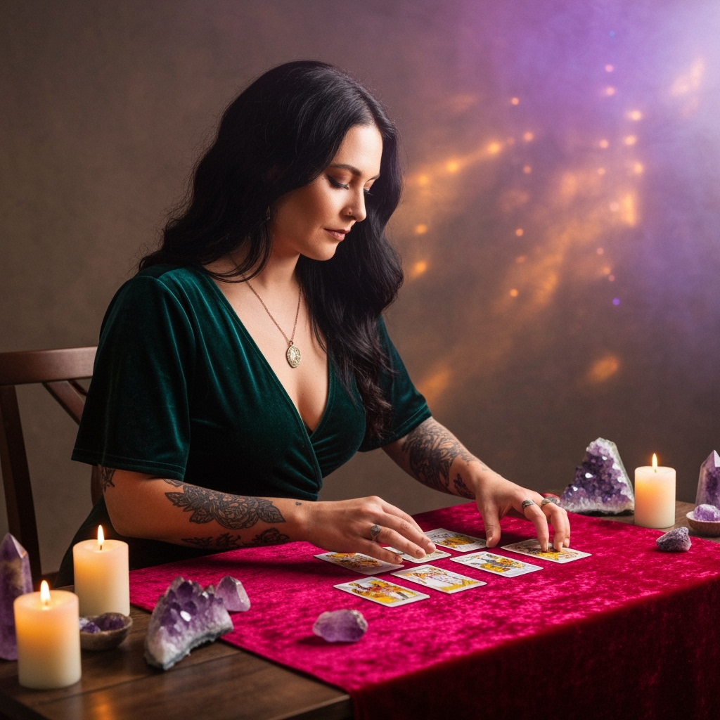 Professional spiritual content creation photo example for Cosmic Content: AI Photos for Astrology Influencers and Tarot Readers