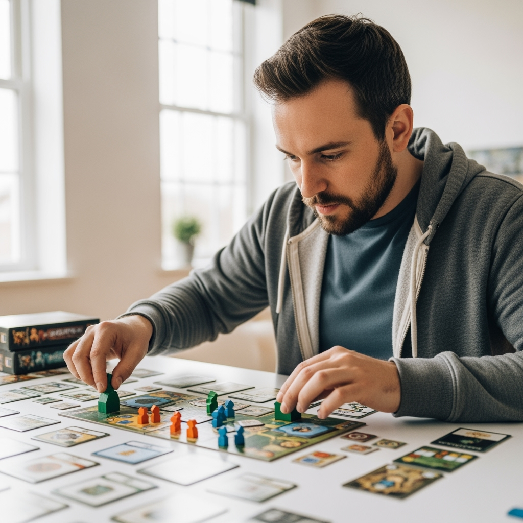Professional lifestyle photo example for Game Night Glory: AI Photos for Board Game Designers and Tabletop Creators