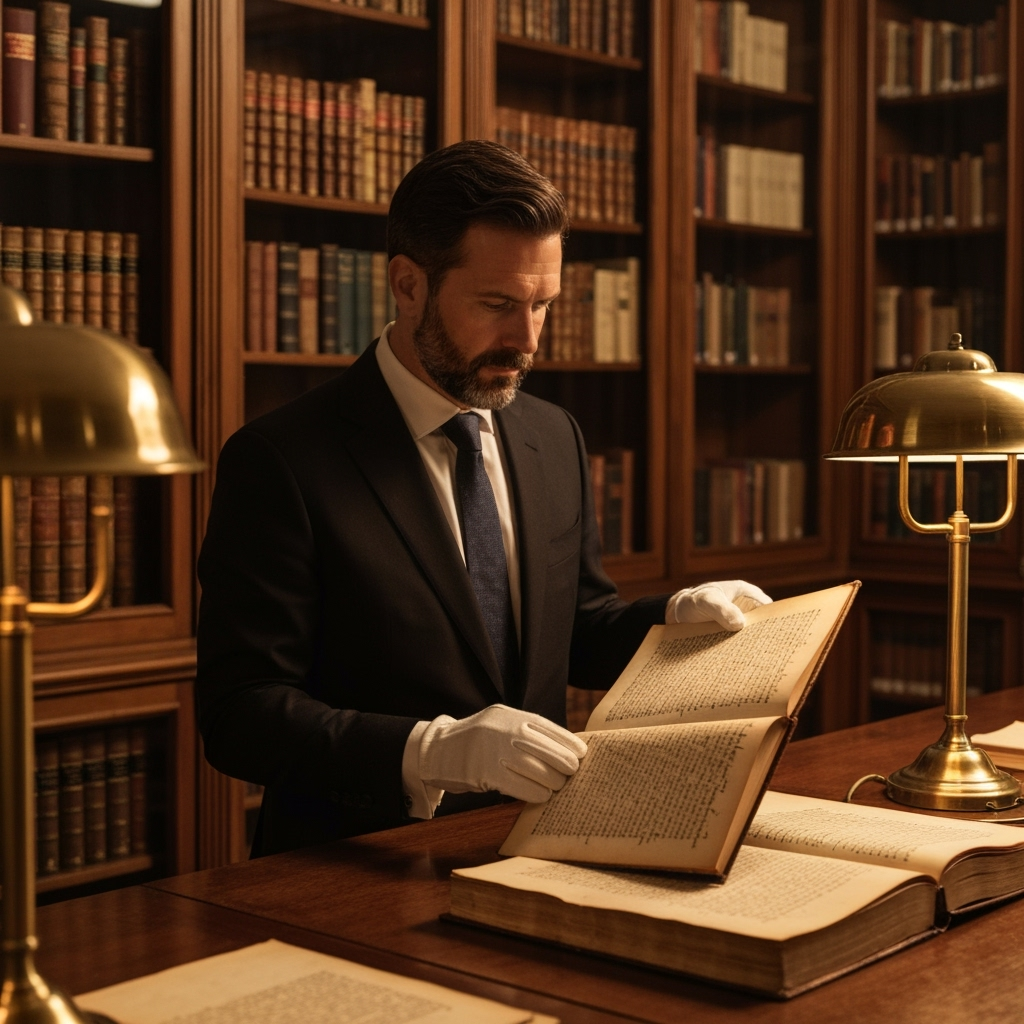 Professional literary arts & book conservation photo example for Page Perfect: AI Photos for Book Restoration Artisans and Rare Book Collectors