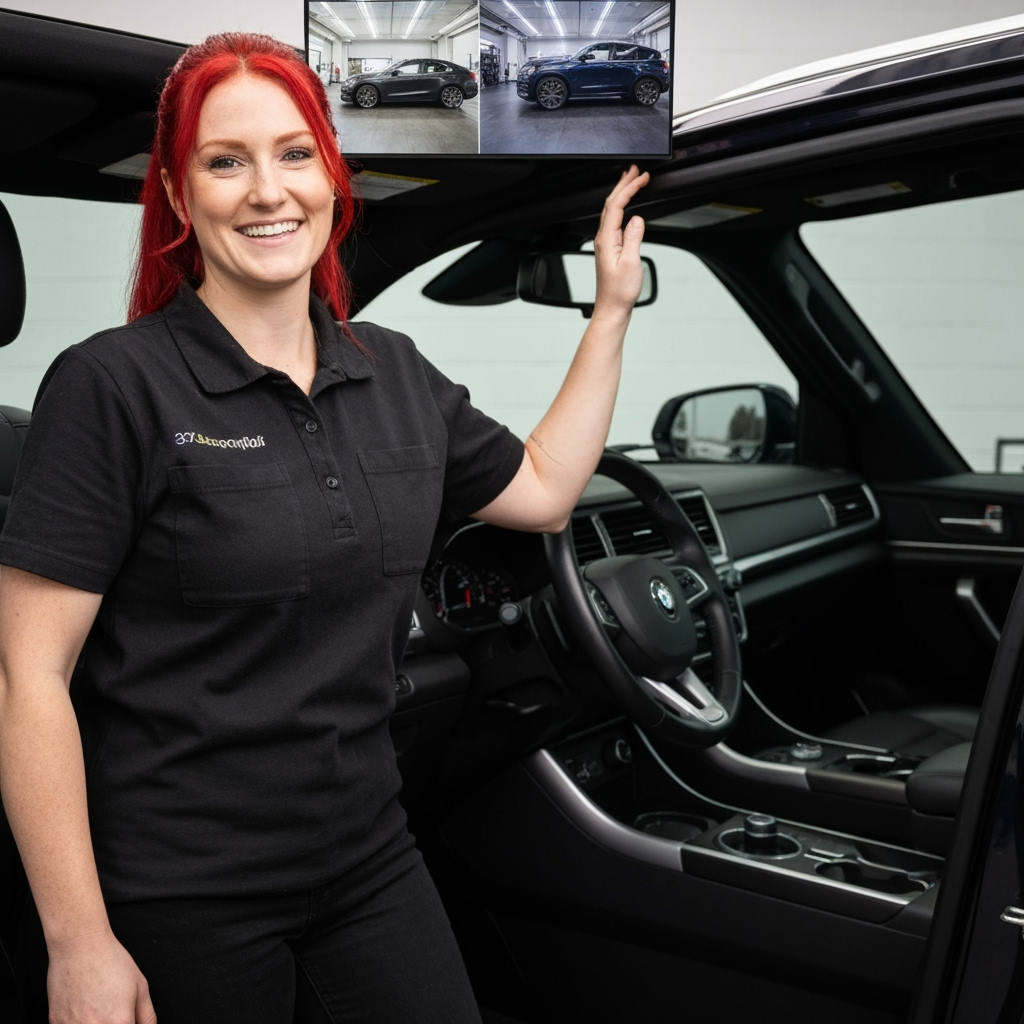 Professional mobile service business photo example for Shine & Success: AI Photos for Mobile Car Detailing Entrepreneurs
