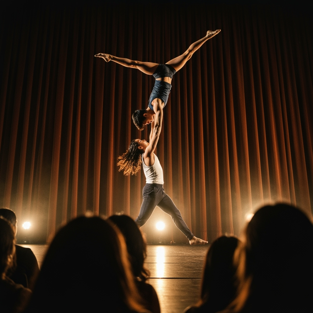 Professional circus arts & theatrical performance photo example for Big Top Dreams: AI Photos for Circus Performers and Theatrical Entertainers