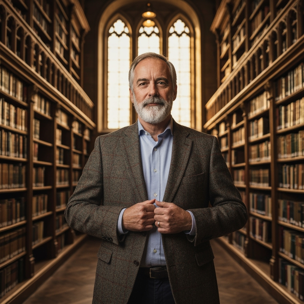 Professional academic professional development photo example for Academic Authority: AI Photos for College Professors Building Their Scholarly Brand