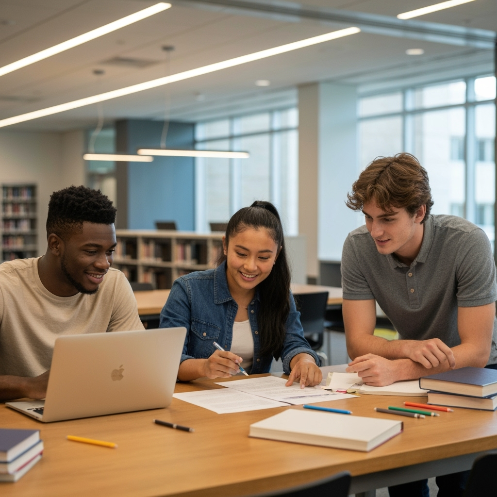 Professional student life & academic achievement photo example for Campus Success Stories: AI Photos for College Students Building Academic and Social Portfolios