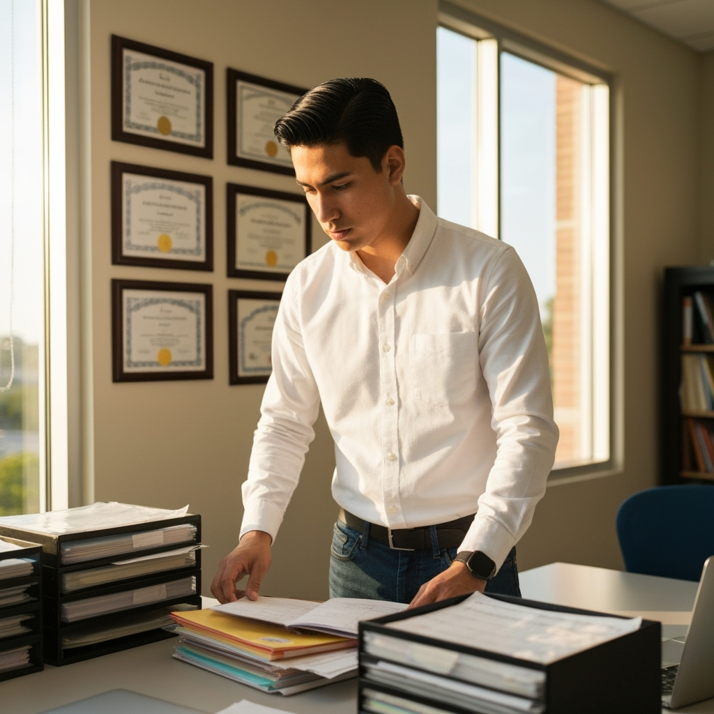 Professional student life & academic achievement photo example for Campus Success Stories: AI Photos for College Students Building Academic and Social Portfolios