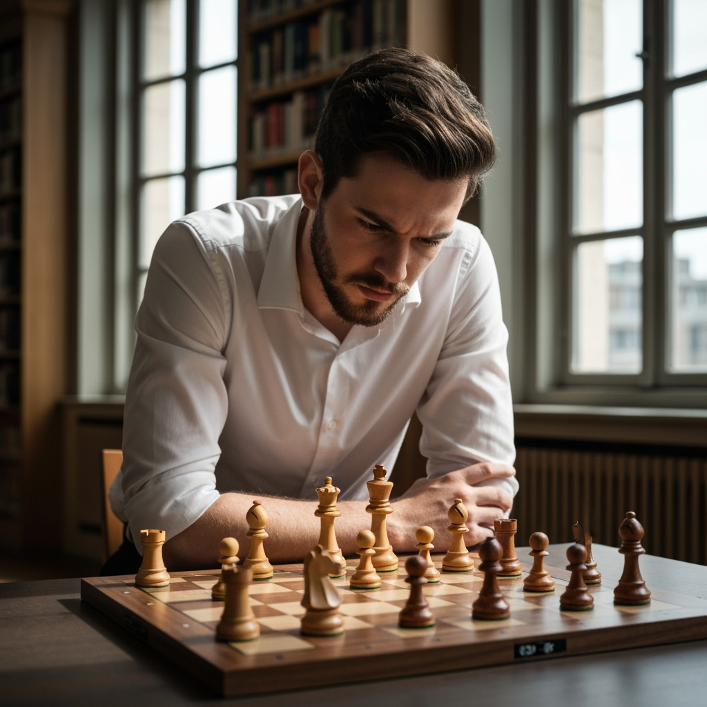 Professional mind sports & strategy games photo example for Checkmate Content: AI Photos for Competitive Chess Players and Tournament Enthusiasts