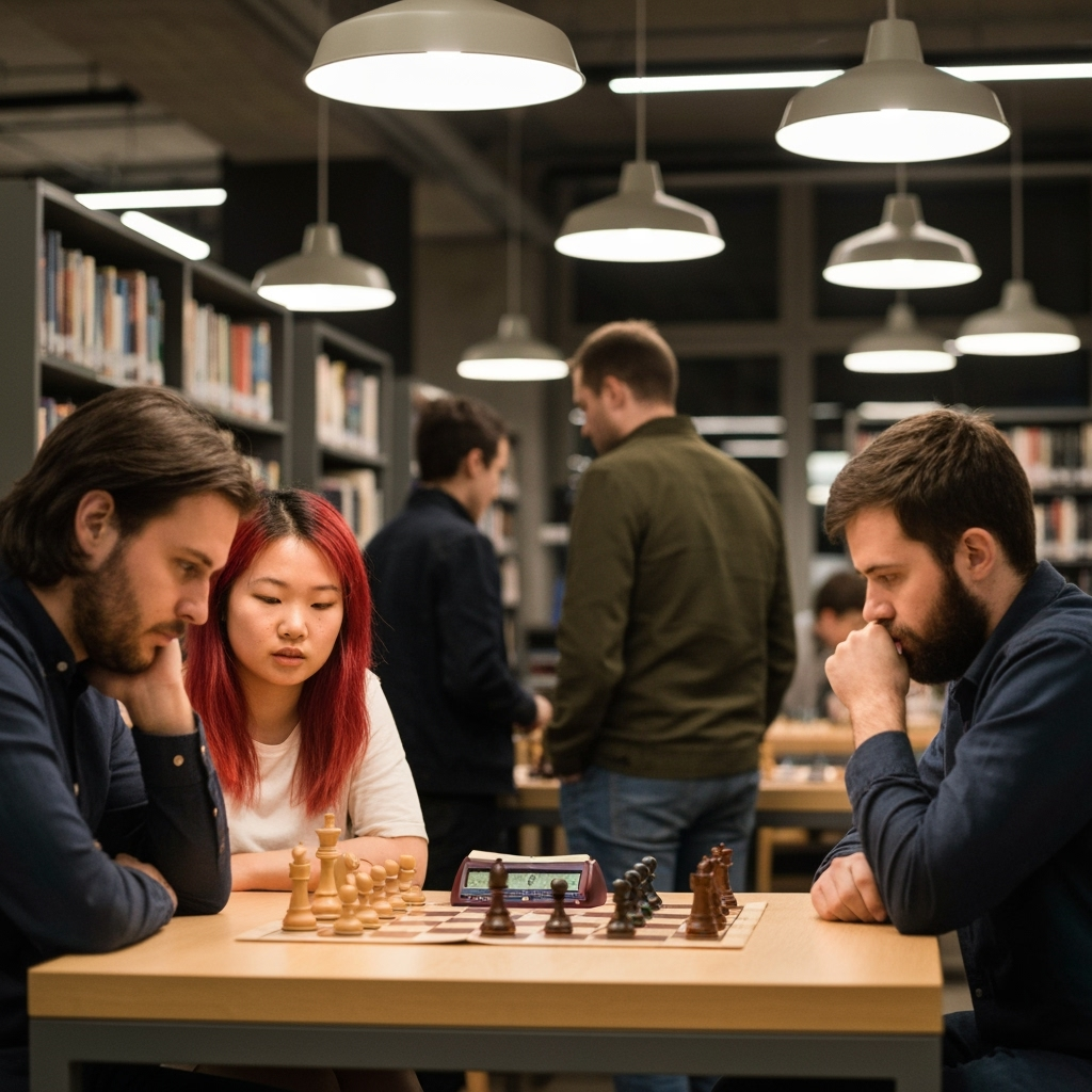 Professional mind sports & strategy games photo example for Checkmate Content: AI Photos for Competitive Chess Players and Tournament Enthusiasts