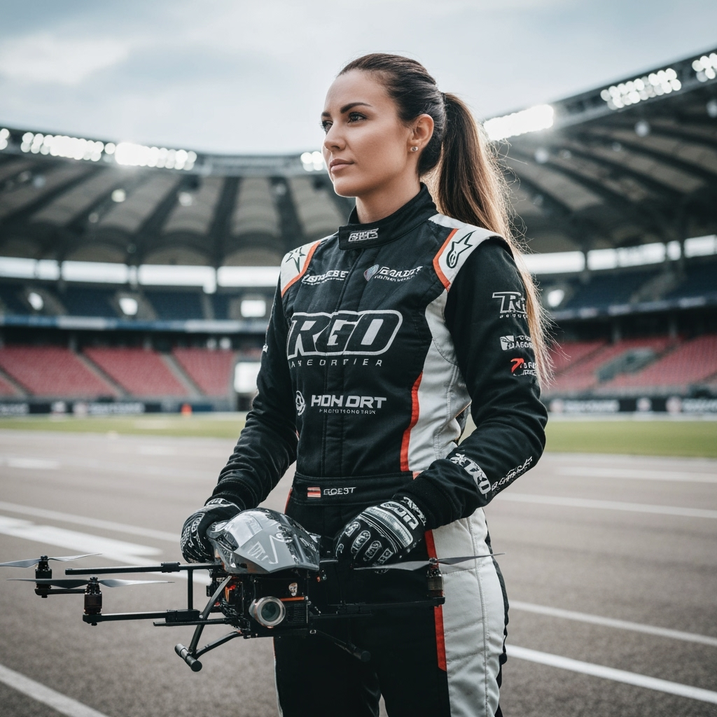 Professional competitive drone sports & fpv racing photo example for First Person Victory: AI Photos for Competitive Drone Racing Pilots and FPV Flying Communities