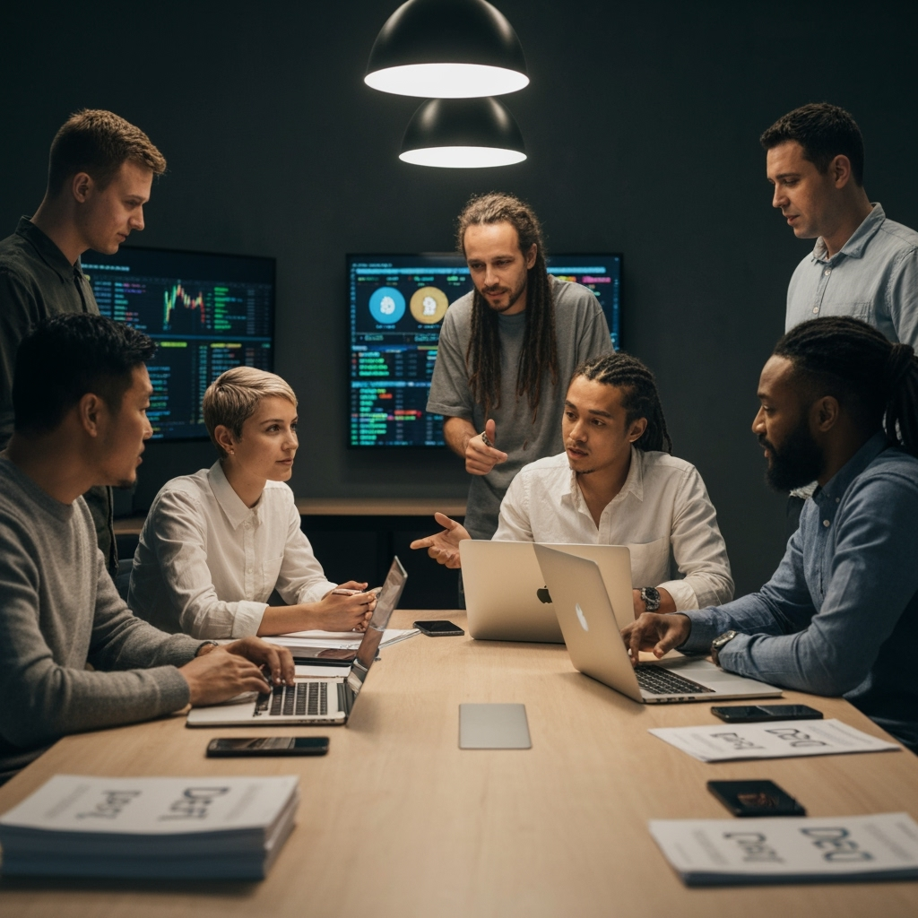 Professional cryptocurrency & blockchain business photo example for Digital Gold Rush: AI Photos for Cryptocurrency Traders and Blockchain Entrepreneurs