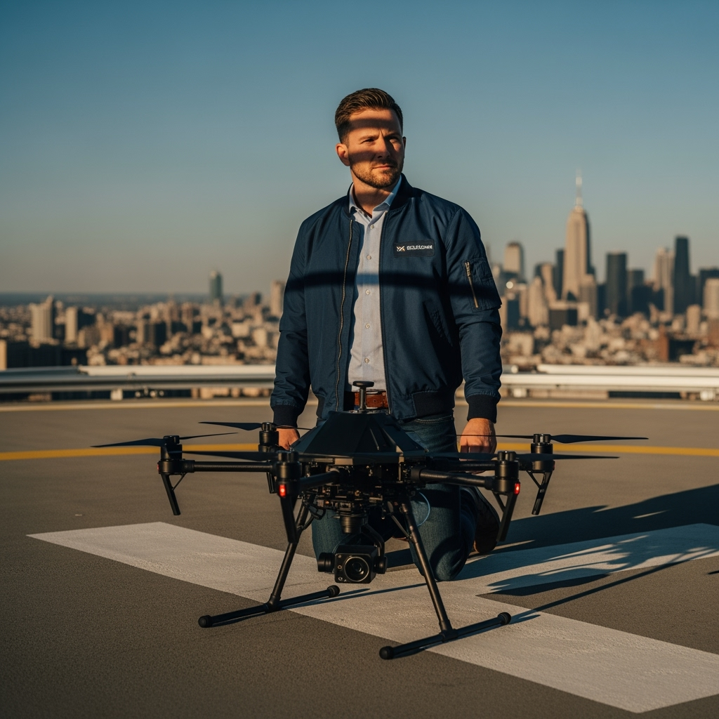 Professional lifestyle photo example for Sky High Success: AI Photos for Commercial Drone Pilots