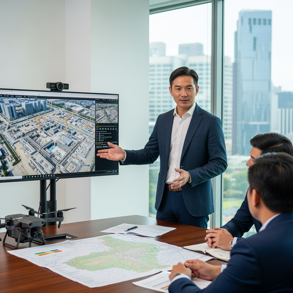 Professional lifestyle photo example for Sky High Success: AI Photos for Commercial Drone Pilots