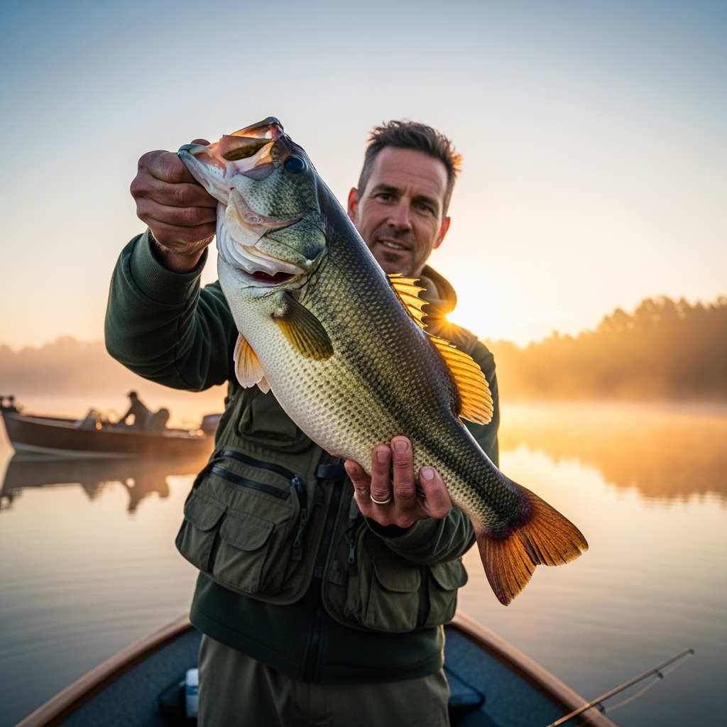 Professional outdoor recreation & fishing photo example for Catch of the Day: AI Photos for Fishing Enthusiasts and Angling Content