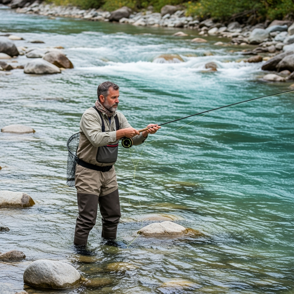 Professional outdoor recreation & fishing photo example for Catch of the Day: AI Photos for Fishing Enthusiasts and Angling Content