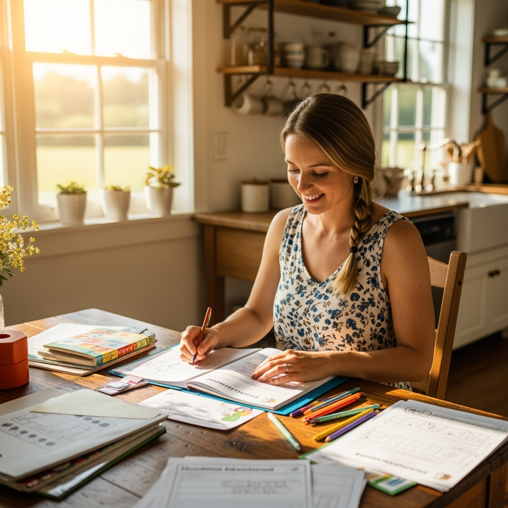 Professional lifestyle photo example for Homeschool Hero: AI Photos for Educational Parent Content