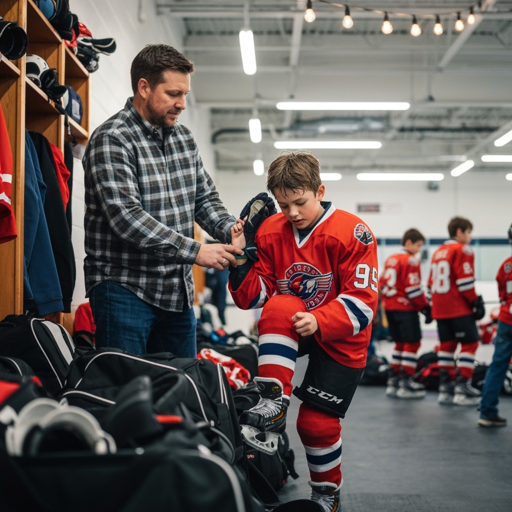 Professional youth sports family photo example for Rink Life: AI Photos for Hockey Parents and Youth Sports Families