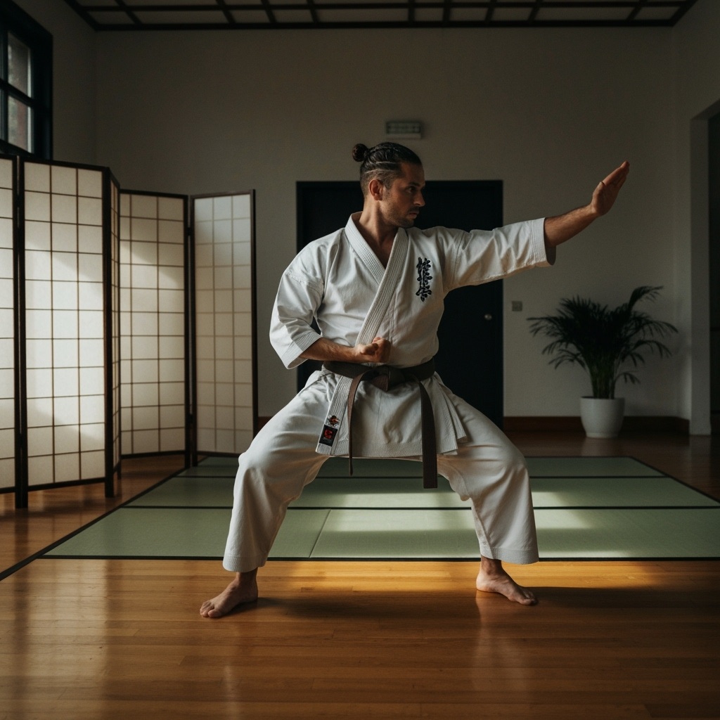 Professional traditional sports & martial arts photo example for Dojo Mastery: AI Photos for Martial Arts Instructors and Traditional Combat Sports