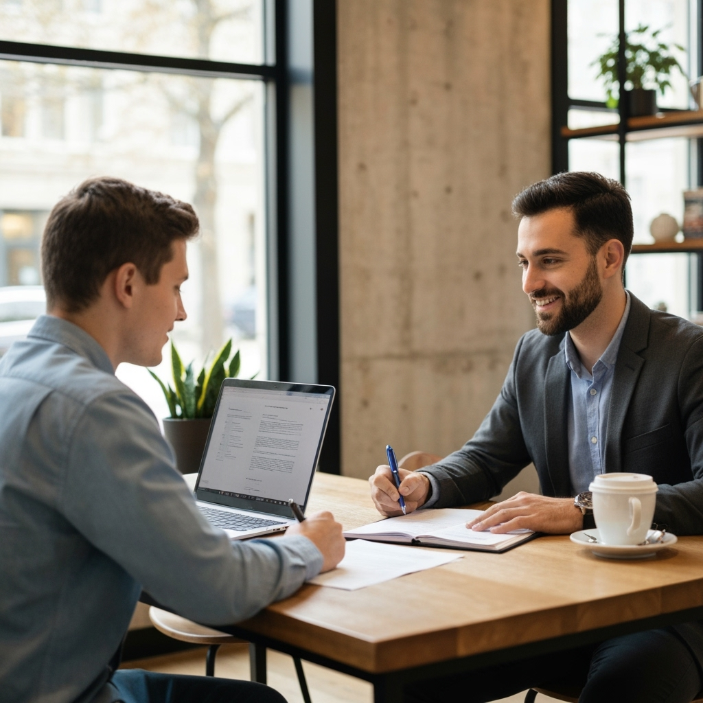 Professional mobile professional services & legal support photo example for Signature Service: AI Photos for Mobile Notaries and Traveling Document Professionals