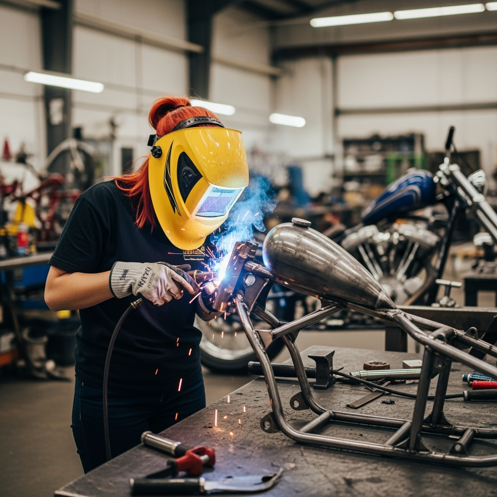 Professional lifestyle photo example for Wrench & Ride: AI Photos for Motorcycle Mechanics and Custom Builders