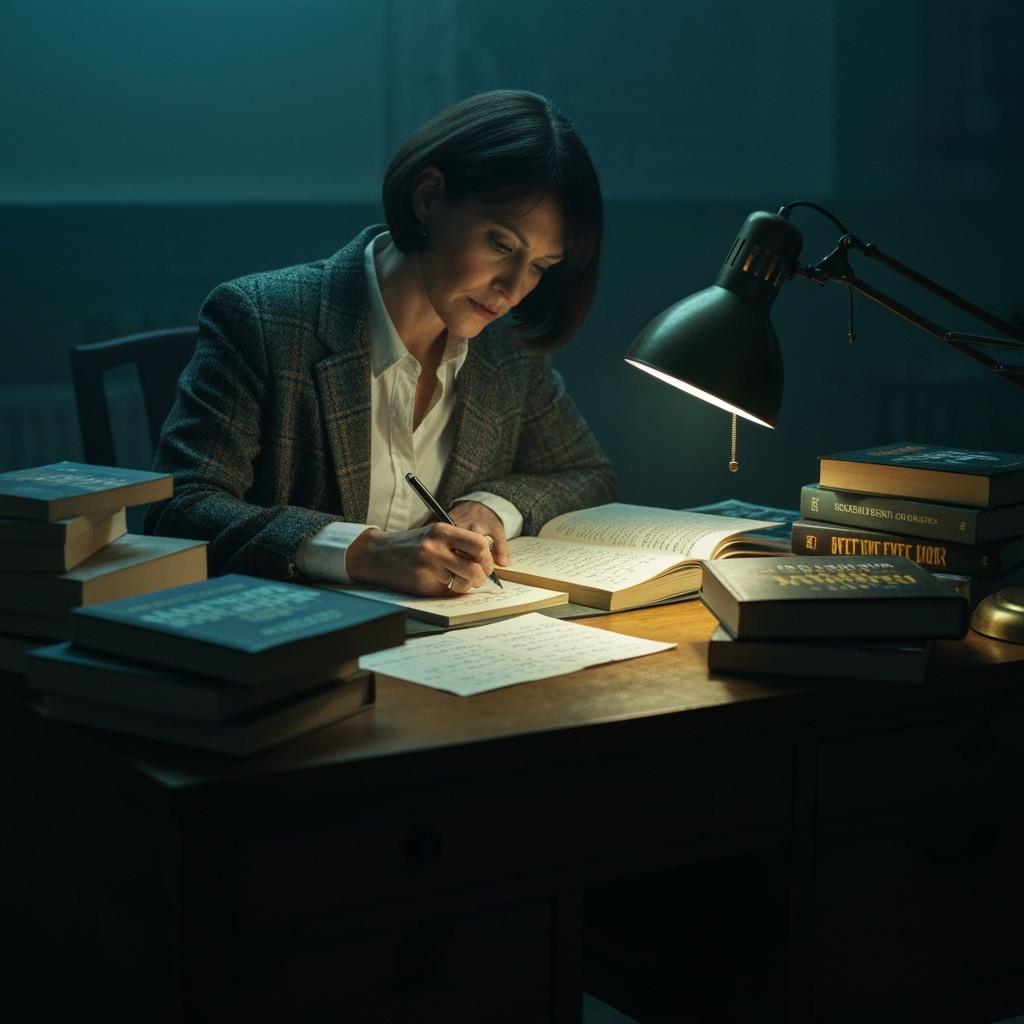 Professional literary mystery & crime fiction photo example for Mystery Solved: AI Photos for Crime Fiction Reviewers and Mystery Book Enthusiasts