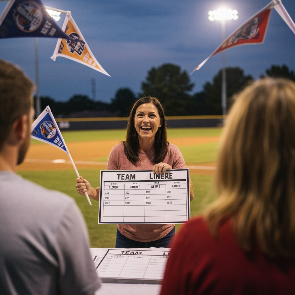 Professional youth sports coaching & community baseball photo example for Diamond Dreams: AI Photos for Little League Coaches and Youth Baseball Community Builders