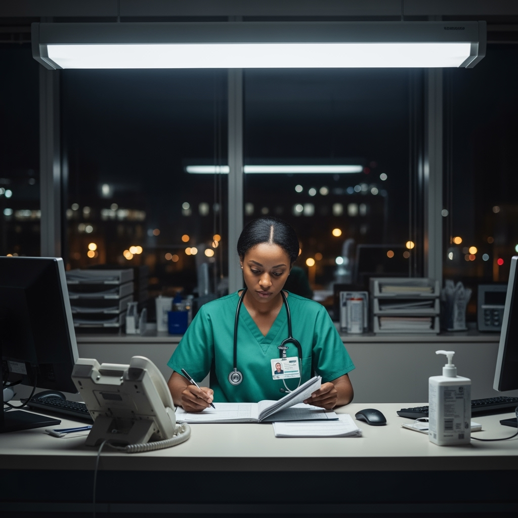 Professional lifestyle photo example for Night Owl Nation: AI Photos for Night Shift Workers and Their Unique Lifestyle