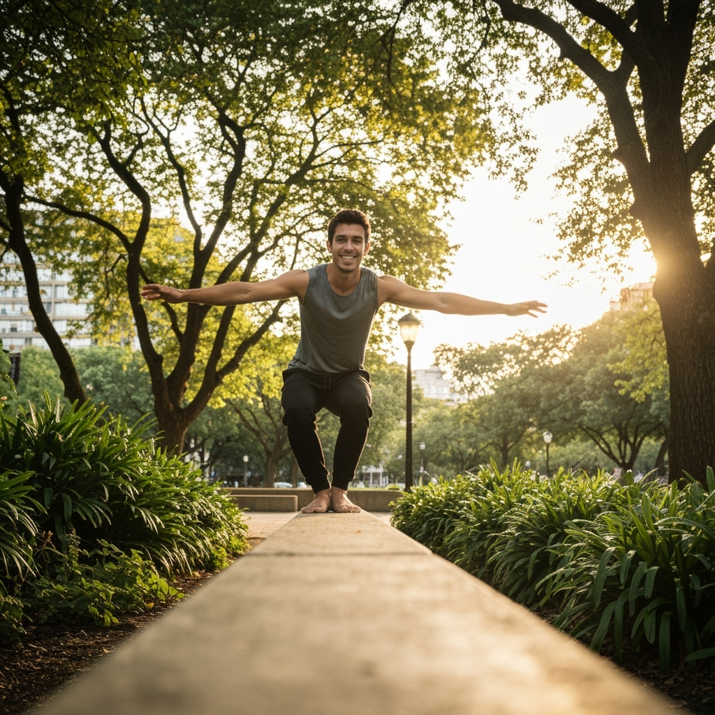 Professional urban athletics & movement photo example for Urban Flow: AI Photos for Parkour Athletes and Freerunning Communities
