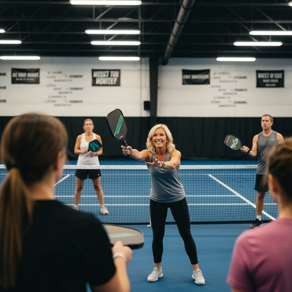 Professional recreational sports & community photo example for Pickleball Power: AI Photos for America's Fastest Growing Sport Community
