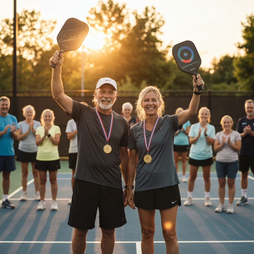 Professional recreational sports & community photo example for Pickleball Power: AI Photos for America's Fastest Growing Sport Community
