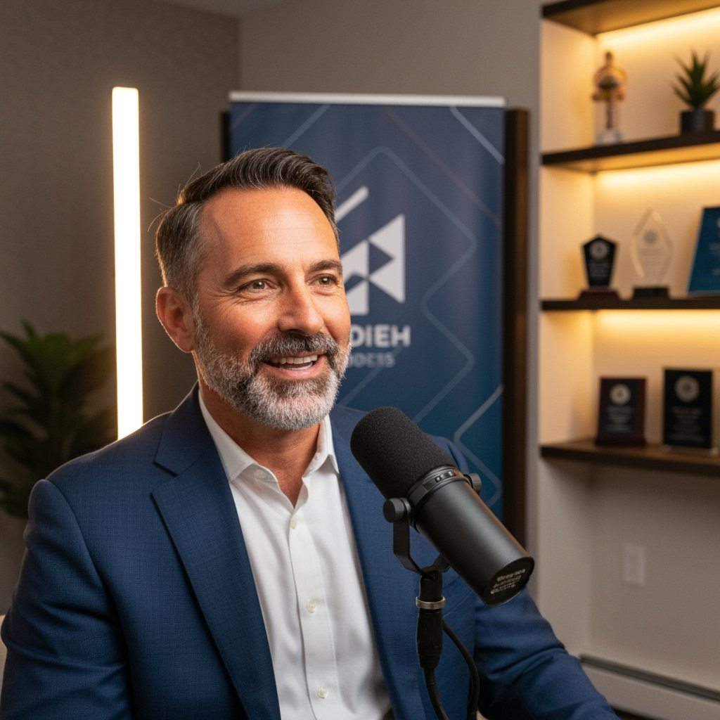Professional professional speaking & thought leadership photo example for Expert Authority: AI Photos for Podcast Guests and Speaking Circuit Professionals