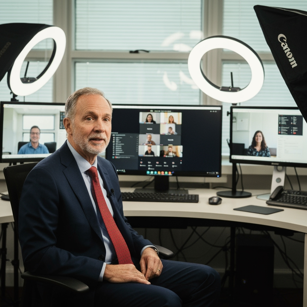 Professional professional speaking & thought leadership photo example for Expert Authority: AI Photos for Podcast Guests and Speaking Circuit Professionals