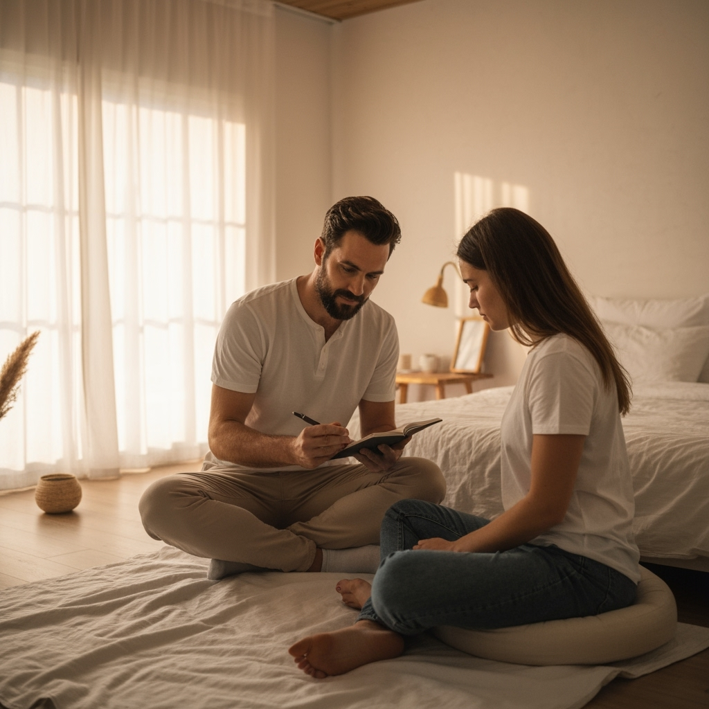 Professional home organization & minimalist coaching photo example for Space & Serenity: AI Photos for Professional Declutterers and Minimalism Transformation Coaches