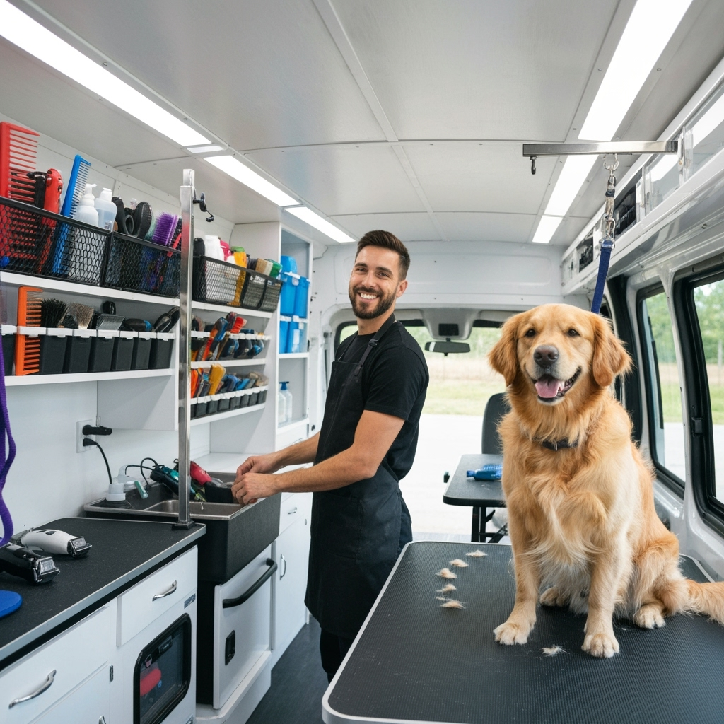 Professional pet services & animal care business photo example for Pack Leader Professional: AI Photos for Dog Walkers and Pet Service Entrepreneurs