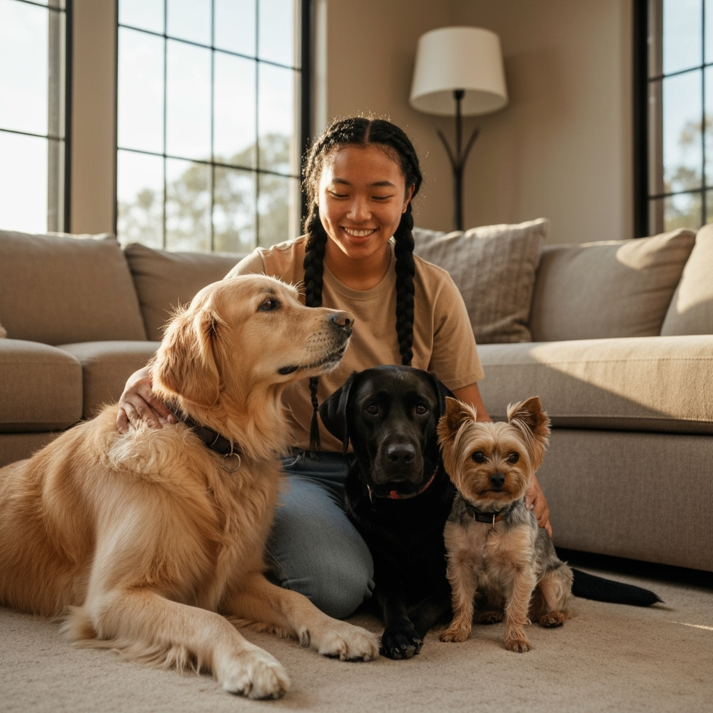 Professional pet services & animal care business photo example for Pack Leader Professional: AI Photos for Dog Walkers and Pet Service Entrepreneurs