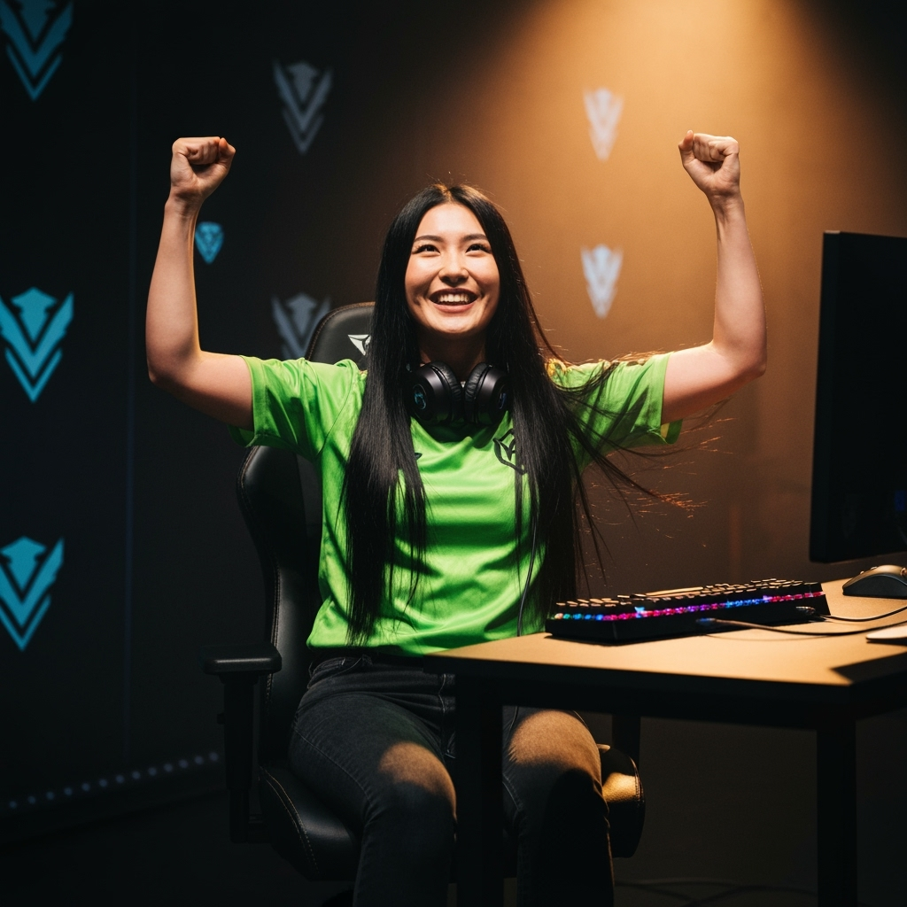 Professional competitive gaming & professional esports photo example for Champion's Edge: AI Photos for Professional Gamers and Esports Athletes