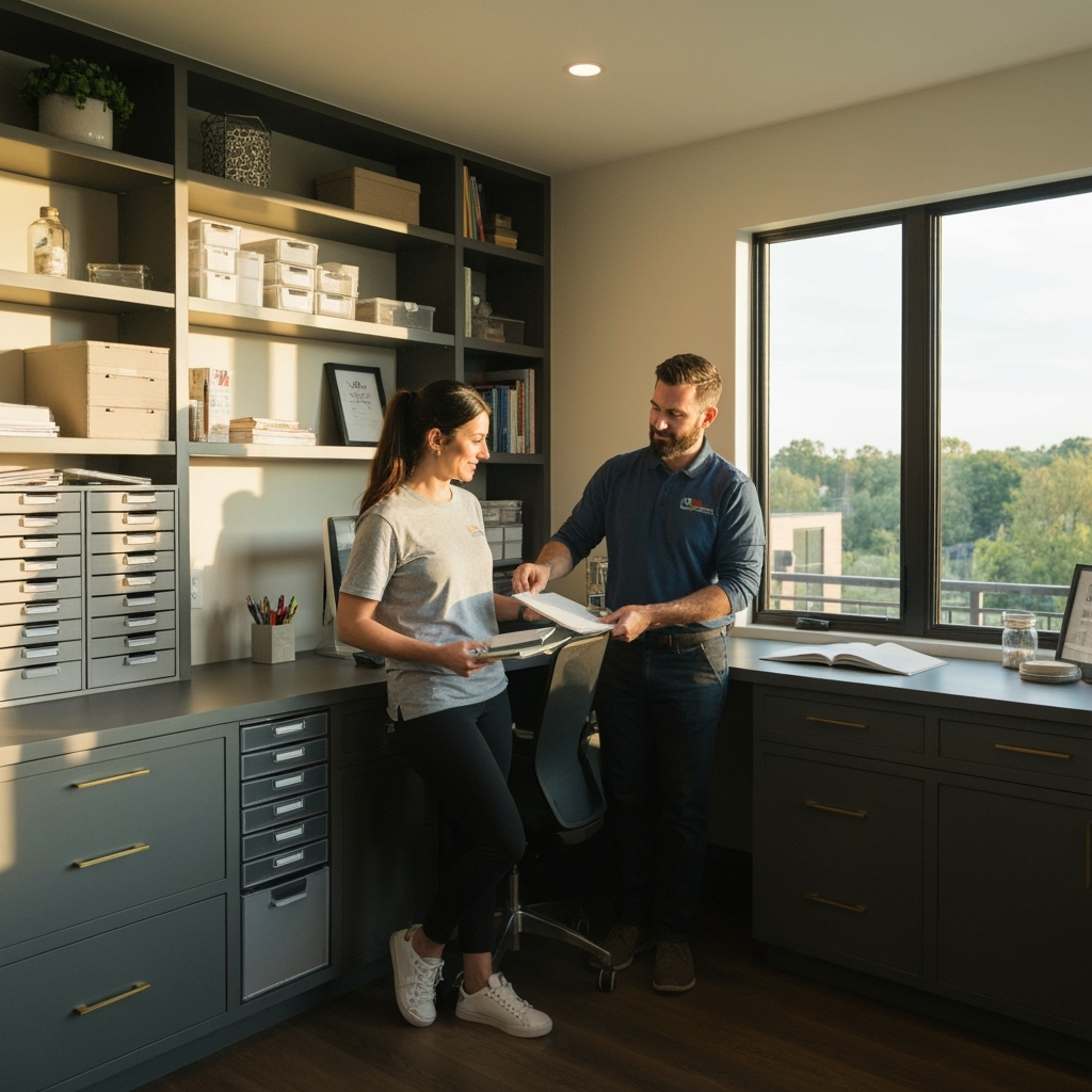 Professional home organization & professional services photo example for Clutter-Free Success: AI Photos for Professional Organizers and Home Staging Specialists