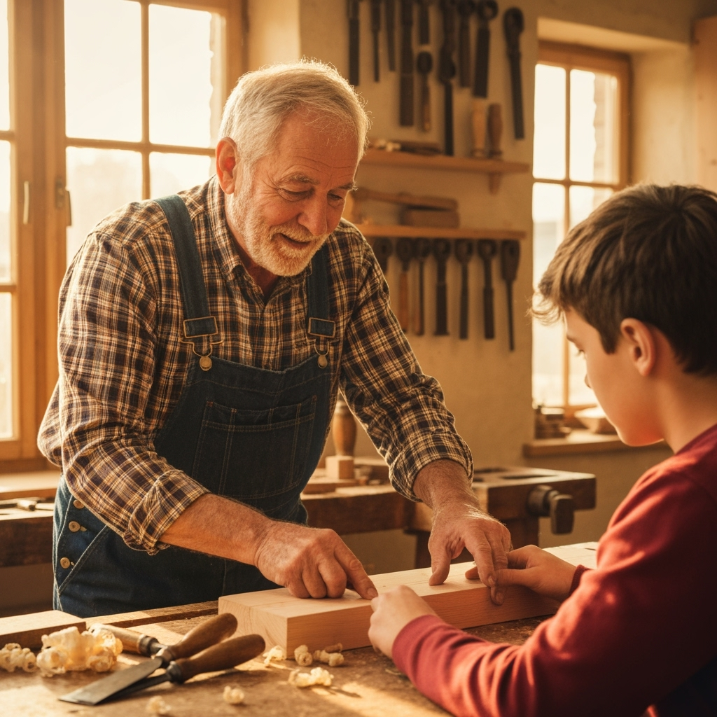 Professional retirement entrepreneurship & skill sharing photo example for Wisdom Workshop: AI Photos for Retired Professionals Teaching Their Craft