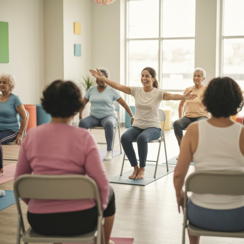 Professional senior care & activity programming photo example for Golden Moments: AI Photos for Retirement Home Activity Directors and Senior Engagement Specialists