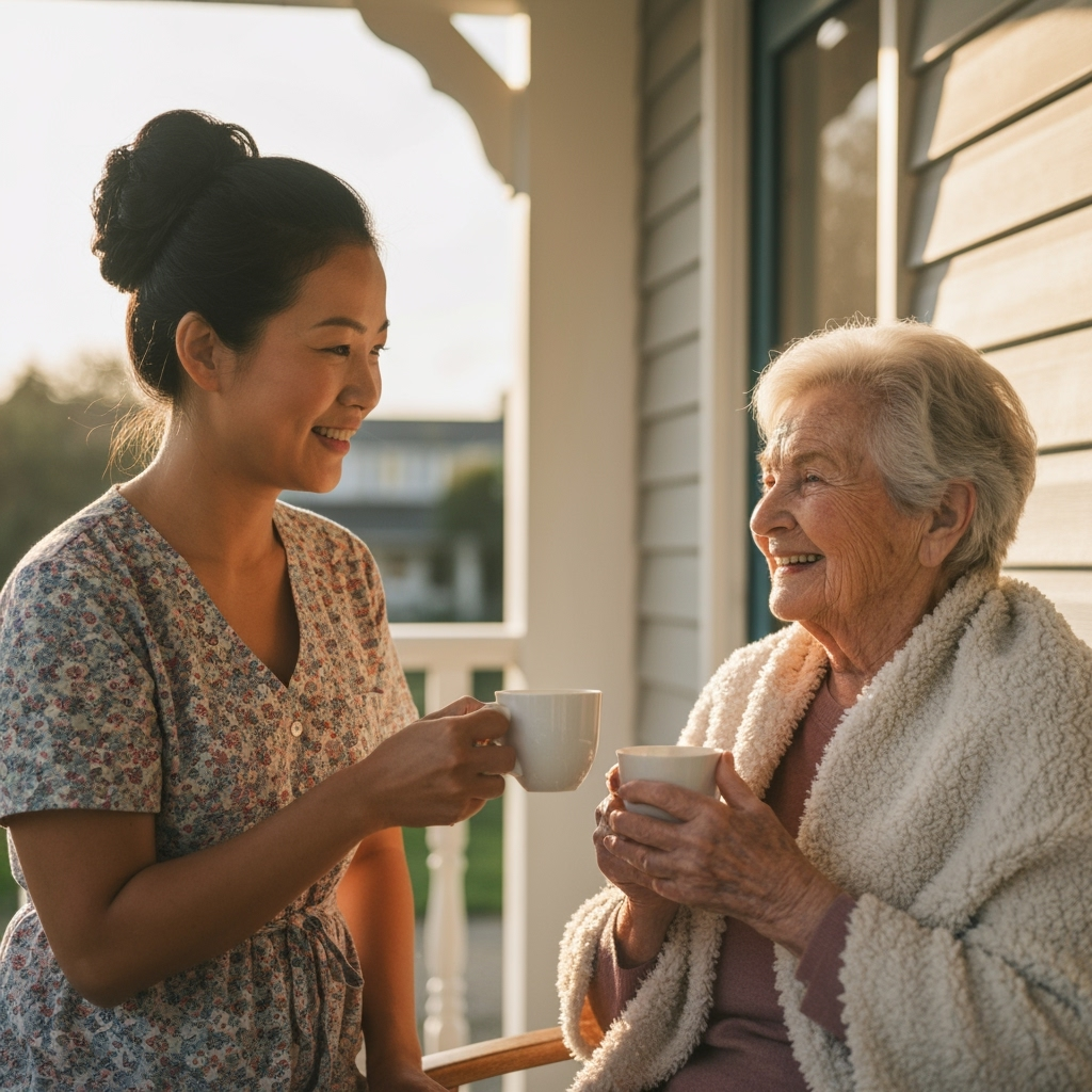Professional senior care & companion services photo example for Compassionate Care: AI Photos for Senior Companions and Elderly Care Professionals