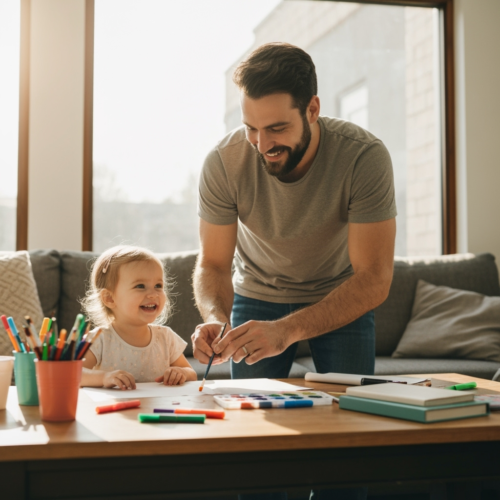 Professional single parent lifestyle & family blogging photo example for Solo Parent Success: AI Photos for Single Parent Bloggers and Family Content Creators