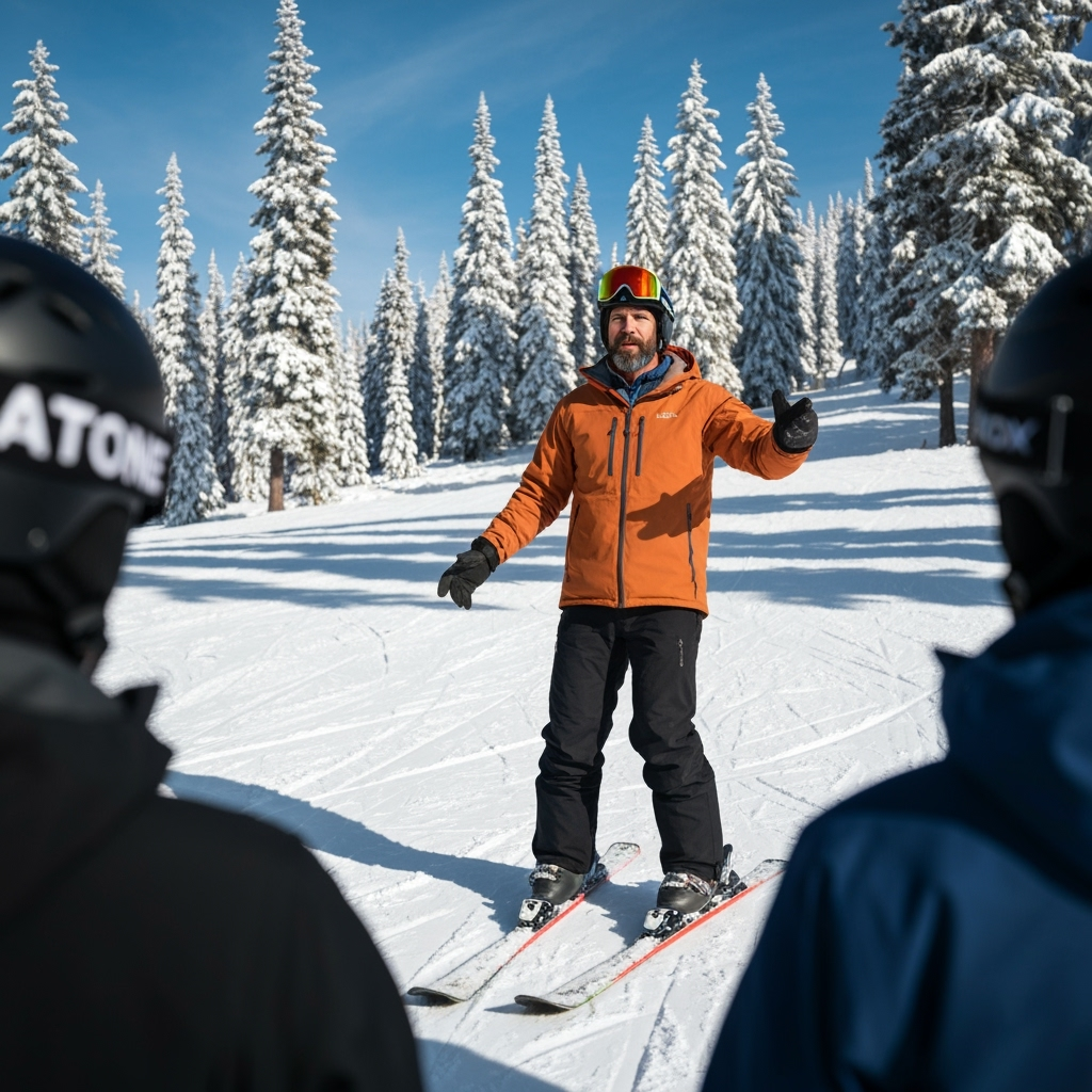 Professional winter sports & instruction photo example for Powder Perfect: AI Photos for Ski Instructors and Winter Sports Professionals