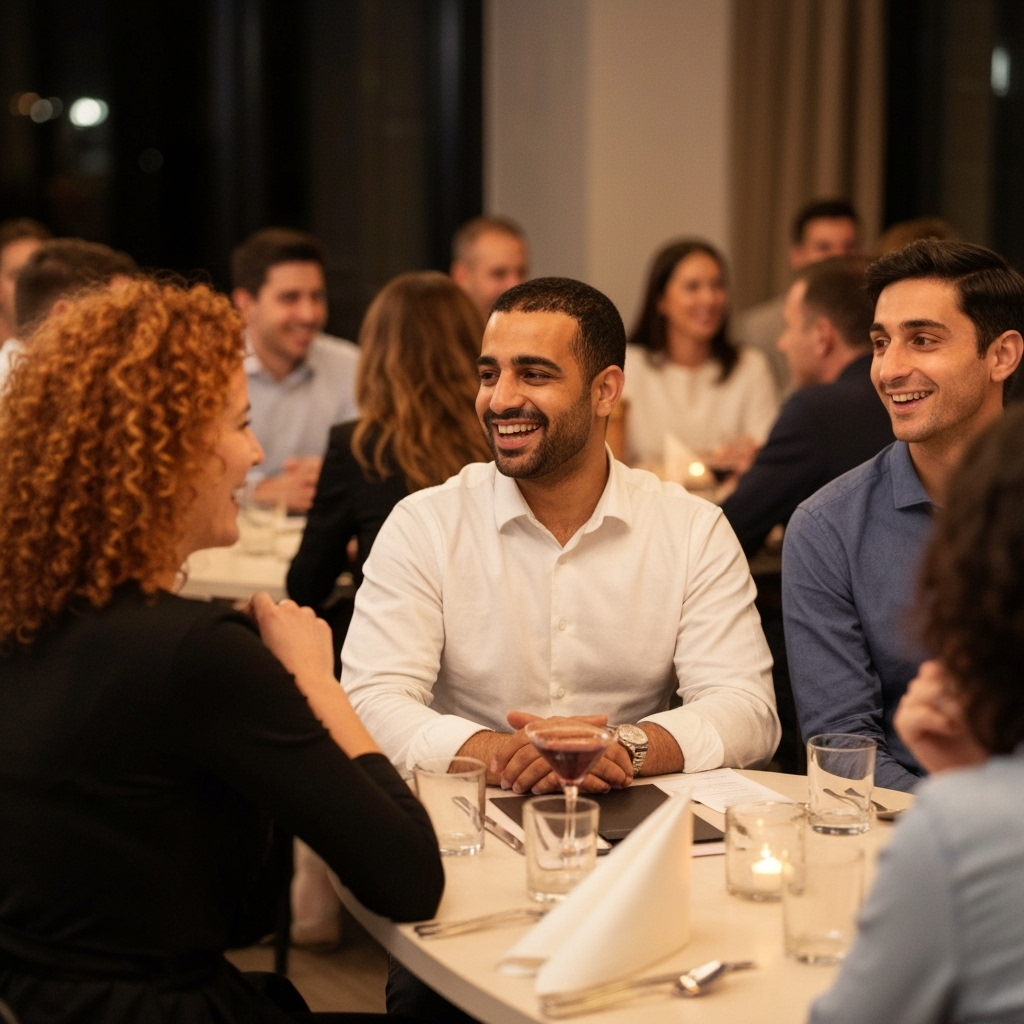 Professional event management & matchmaking photo example for First Impressions Count: AI Photos for Speed Dating Event Organizers and Matchmaking Professionals