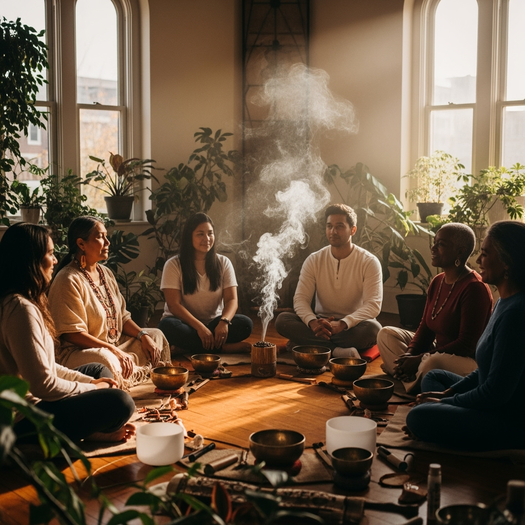 Professional lifestyle photo example for Sacred Spaces: AI Photos for Spiritual Wellness Coaches