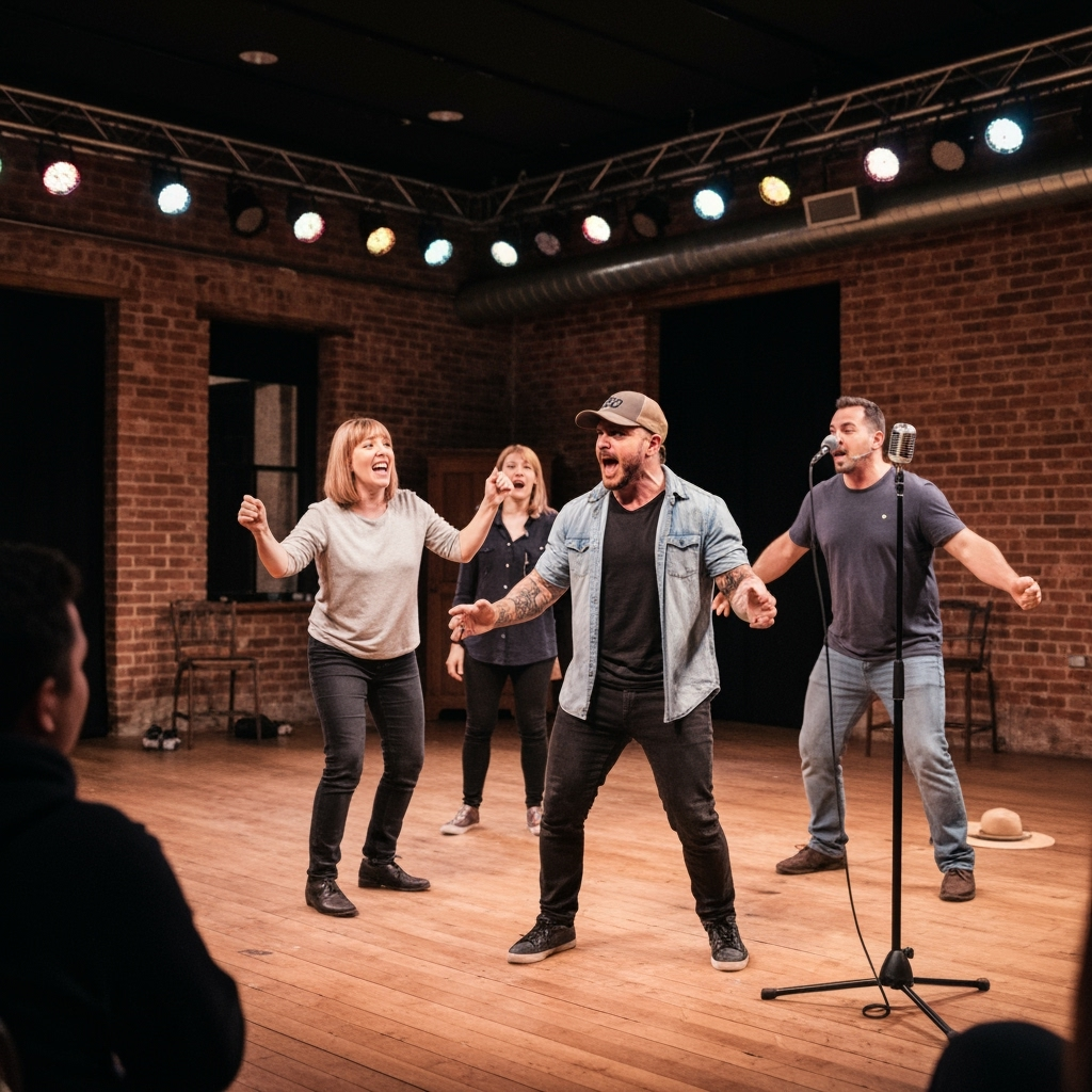 Professional comedy & entertainment photo example for Stage Presence: AI Photos for Stand-Up Comedians and Comedy Performers
