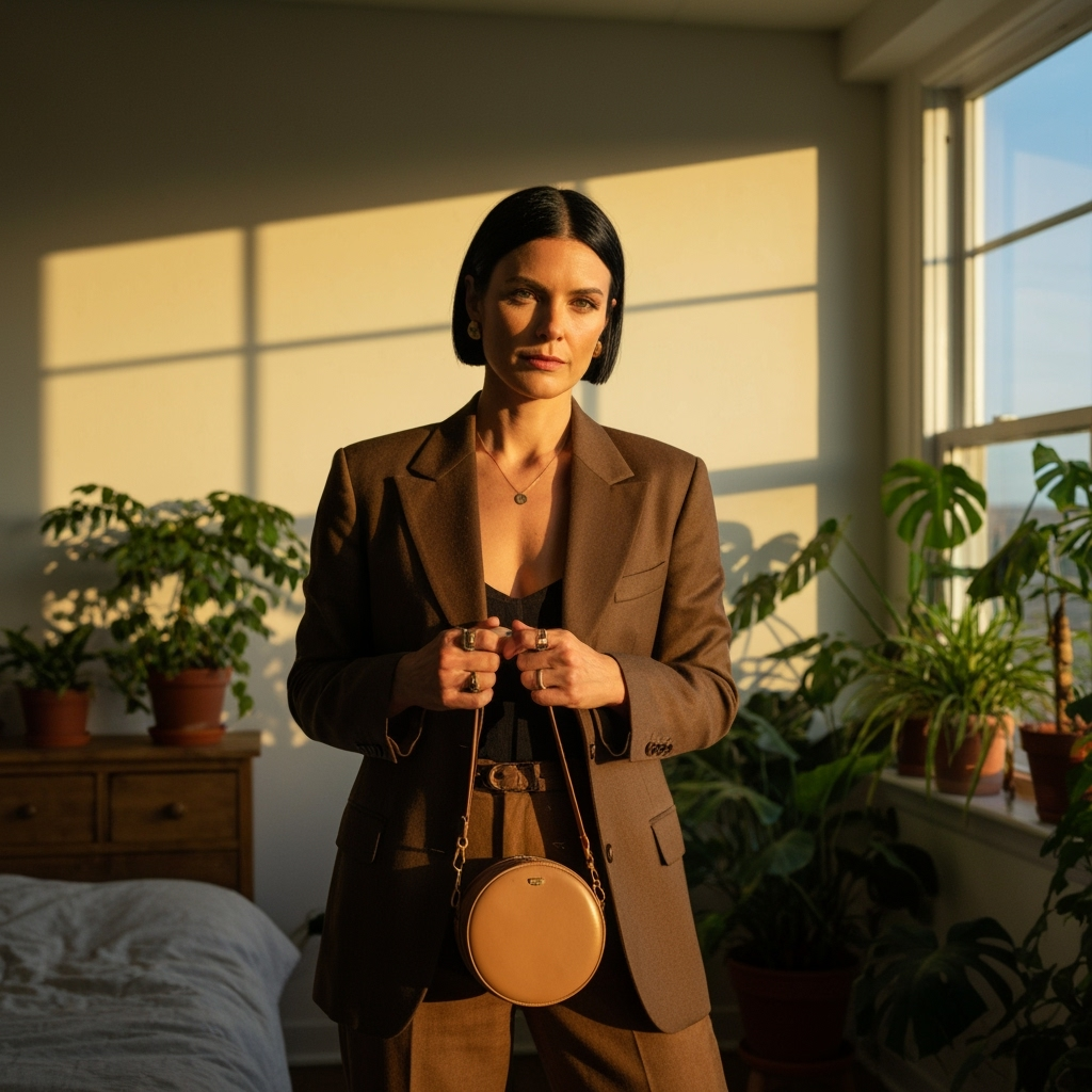 Professional sustainable fashion & ethical style photo example for Conscious Closet: AI Photos for Sustainable Fashion Bloggers and Ethical Style Advocates