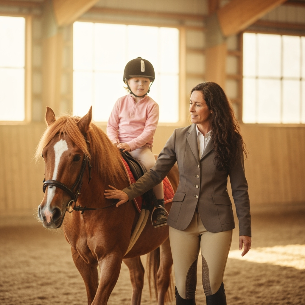 Professional therapeutic recreation & equine-assisted therapy photo example for Healing Hooves: AI Photos for Therapeutic Riding Instructors and Equine-Assisted Therapy Programs