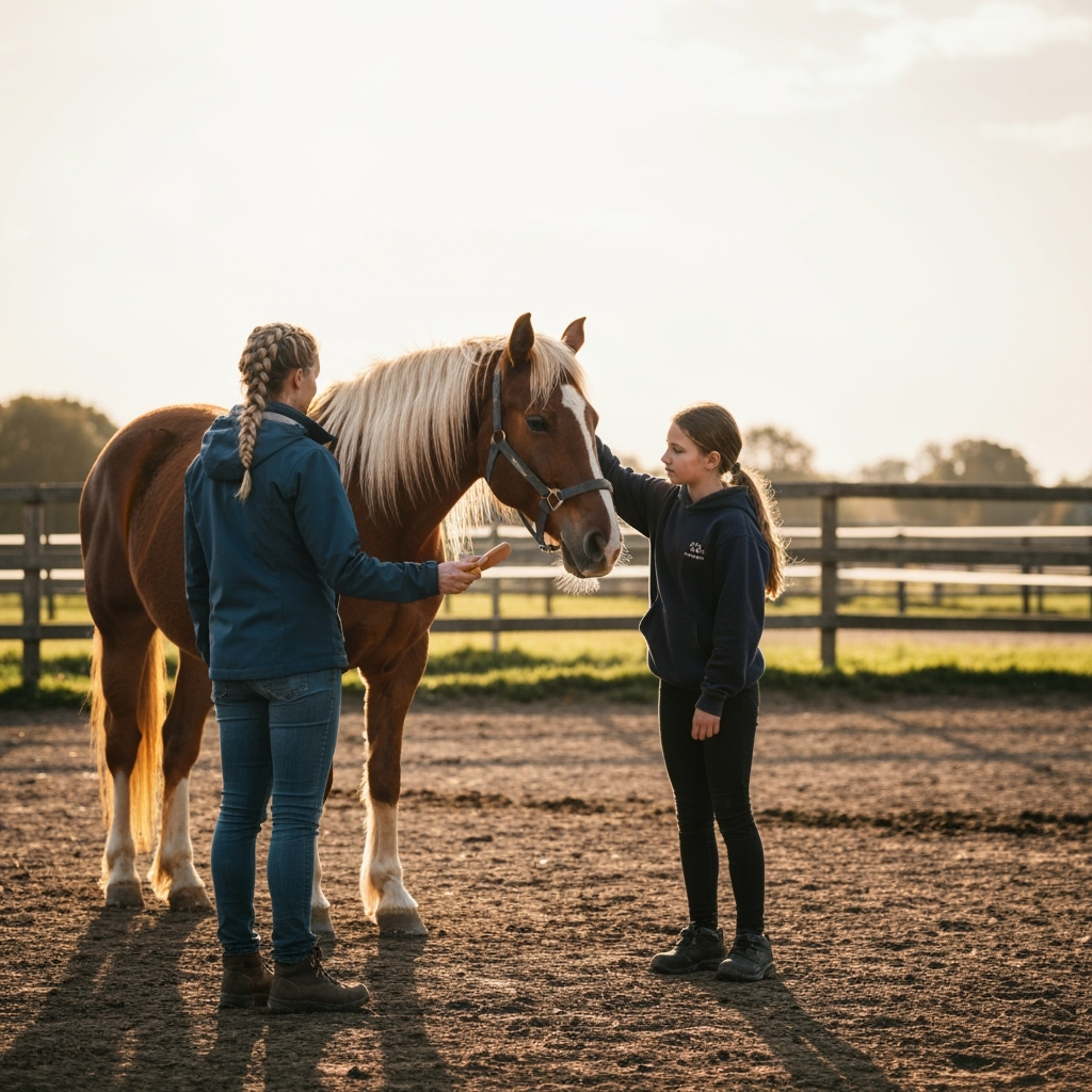 Professional therapeutic recreation & equine-assisted therapy photo example for Healing Hooves: AI Photos for Therapeutic Riding Instructors and Equine-Assisted Therapy Programs