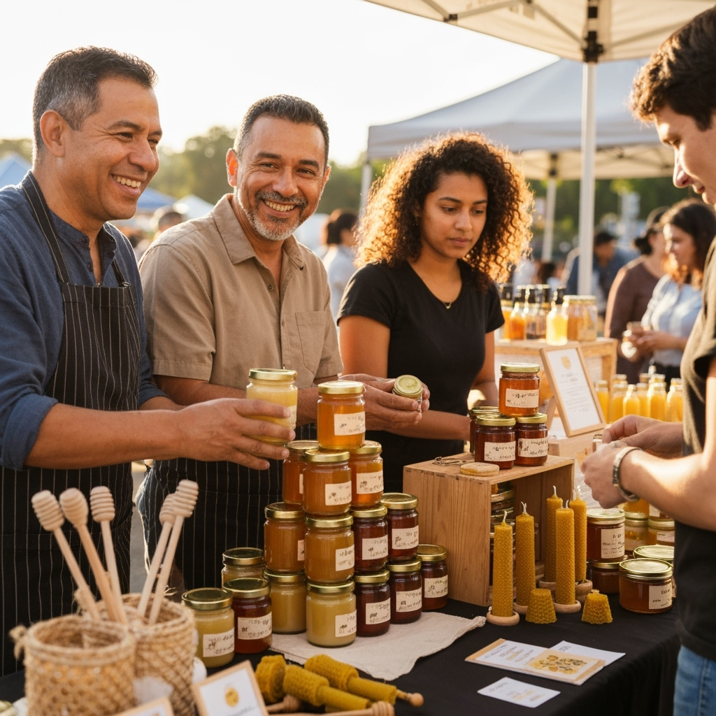 Professional urban agriculture photo example for City Buzz: AI Photos for Urban Beekeepers and Honey Entrepreneurs