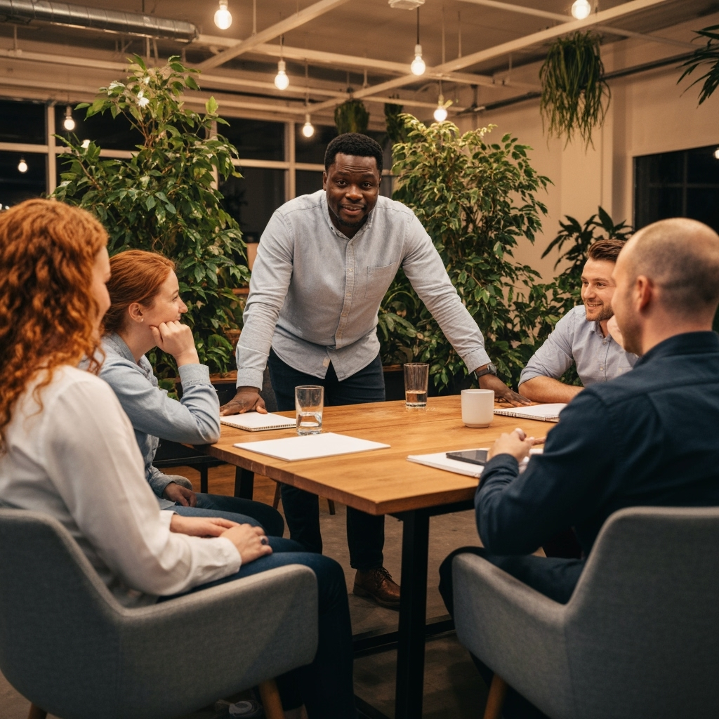Professional corporate wellness & workplace mental health photo example for Mindful Leadership: AI Photos for Corporate Wellness Coordinators and Workplace Mental Health Champions